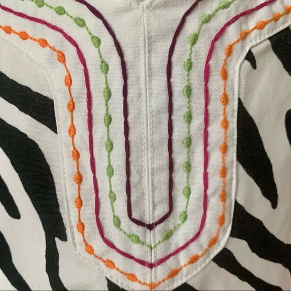 GYMBOREE Wild For Zebra Print Embroidered 100% Cotton Dress Sleeveless Size 7 - Picture 4 of 11